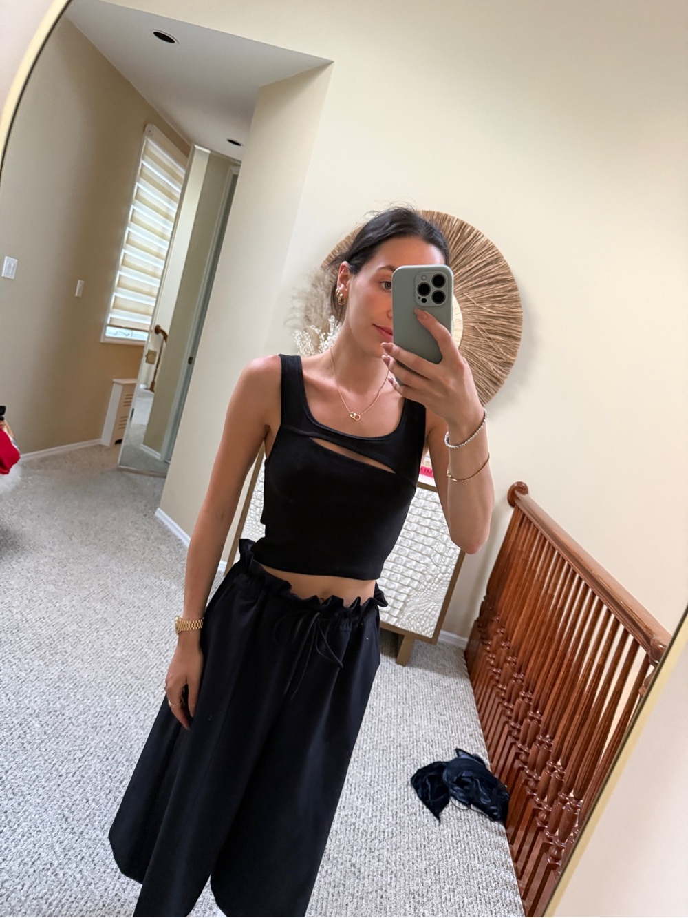 Kith Black Cutout Cropped Tank Top